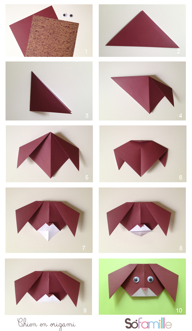 comment faire un chien en origami