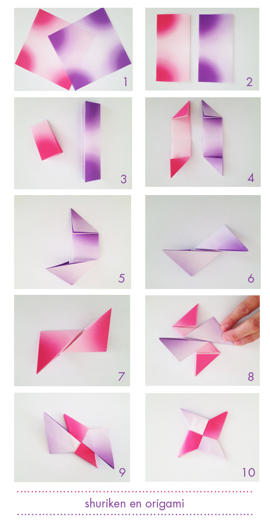 comment faire un origami shuriken