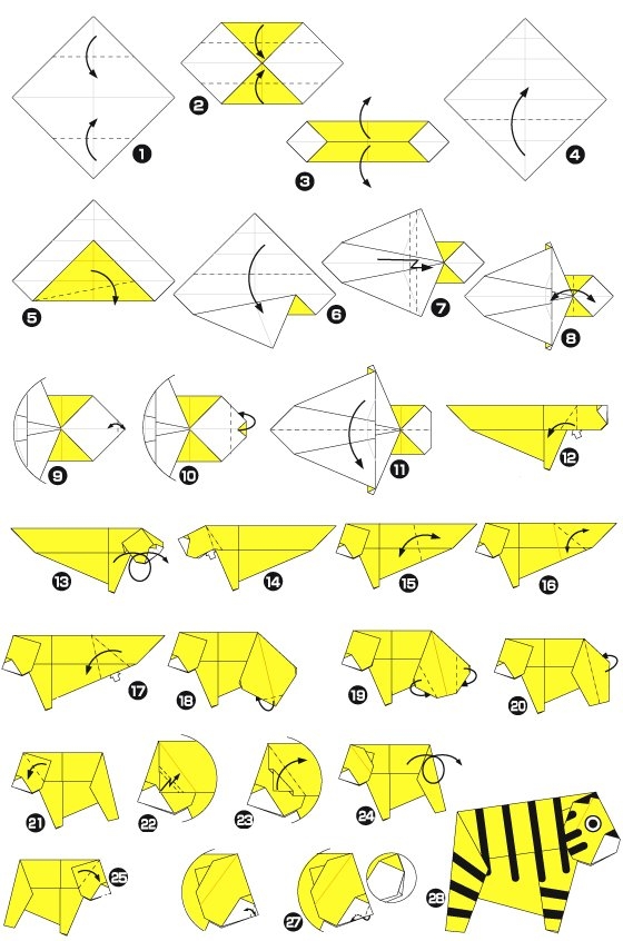 comment faire un tigre en origami