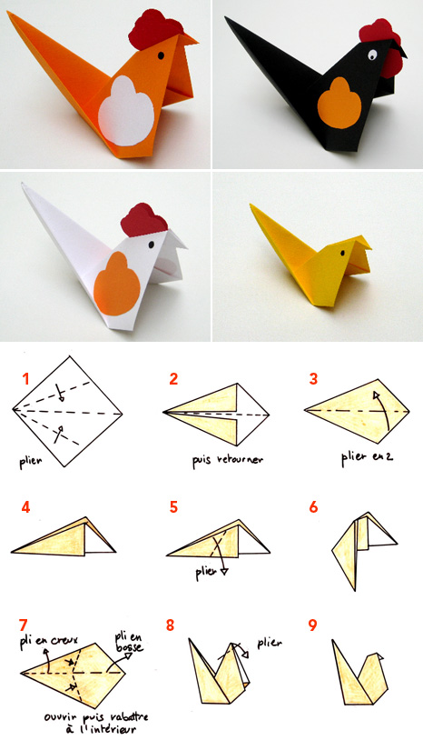 comment faire une poule en papier