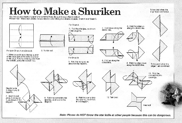 como fazer uma kunai de origami