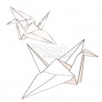 Crane origami vector