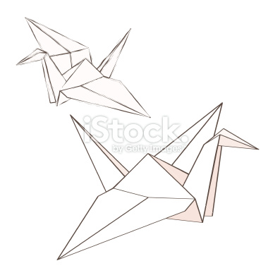 crane origami vector