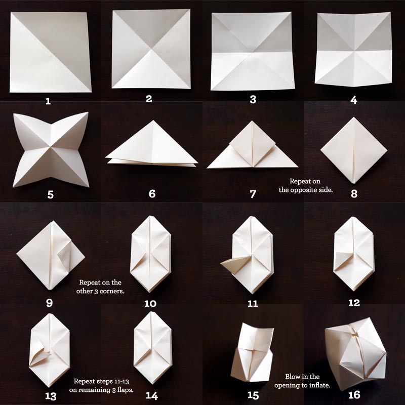 cube papier origami