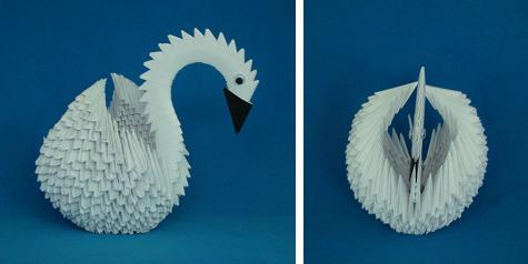 cygne 3d origami