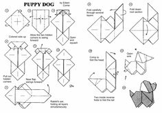 dog origami diagram