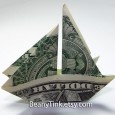 Dollar bill origami boat