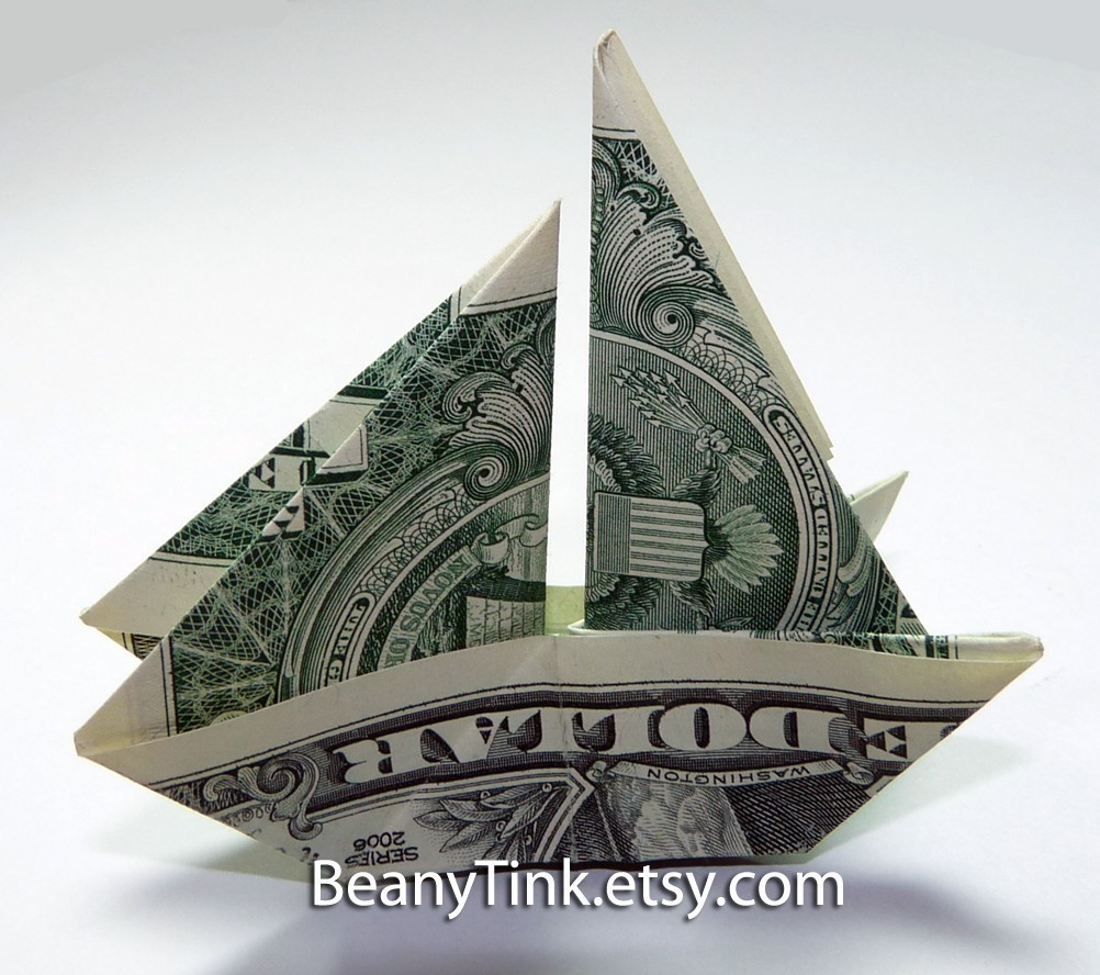 dollar bill origami boat