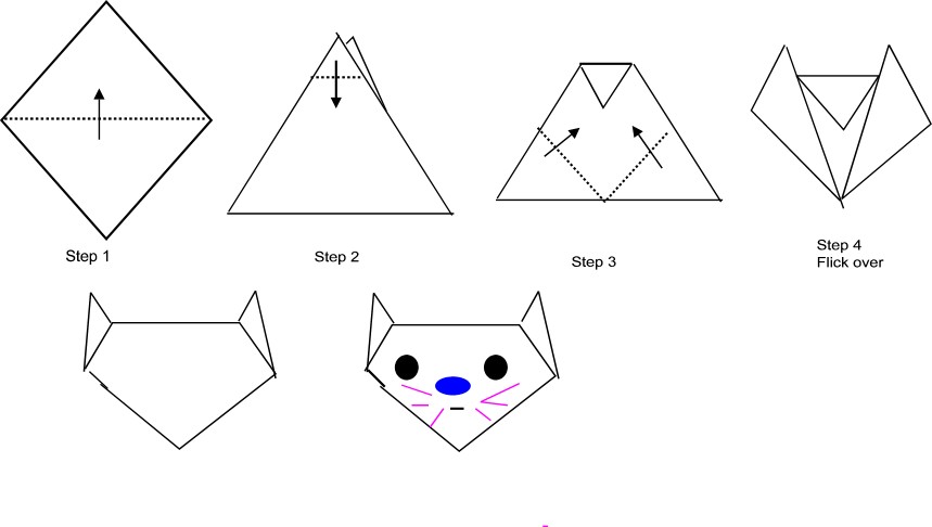 easy origami cat instructions