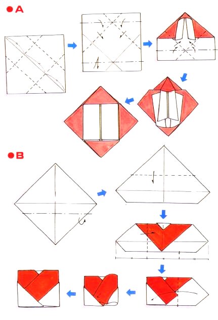 enveloppe coeur origami