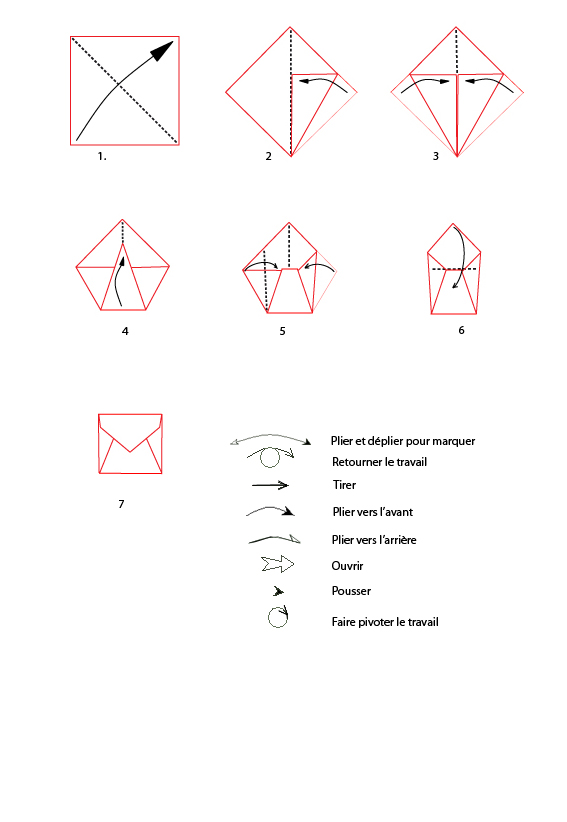 enveloppe pliage origami