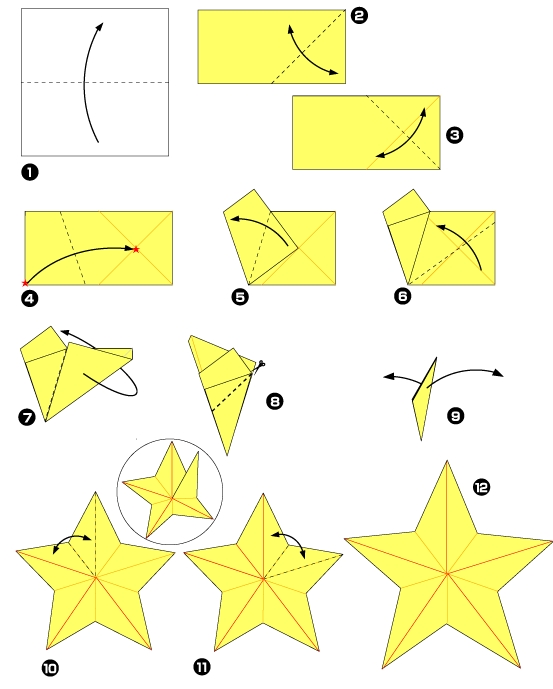 étoile en papier origami facile
