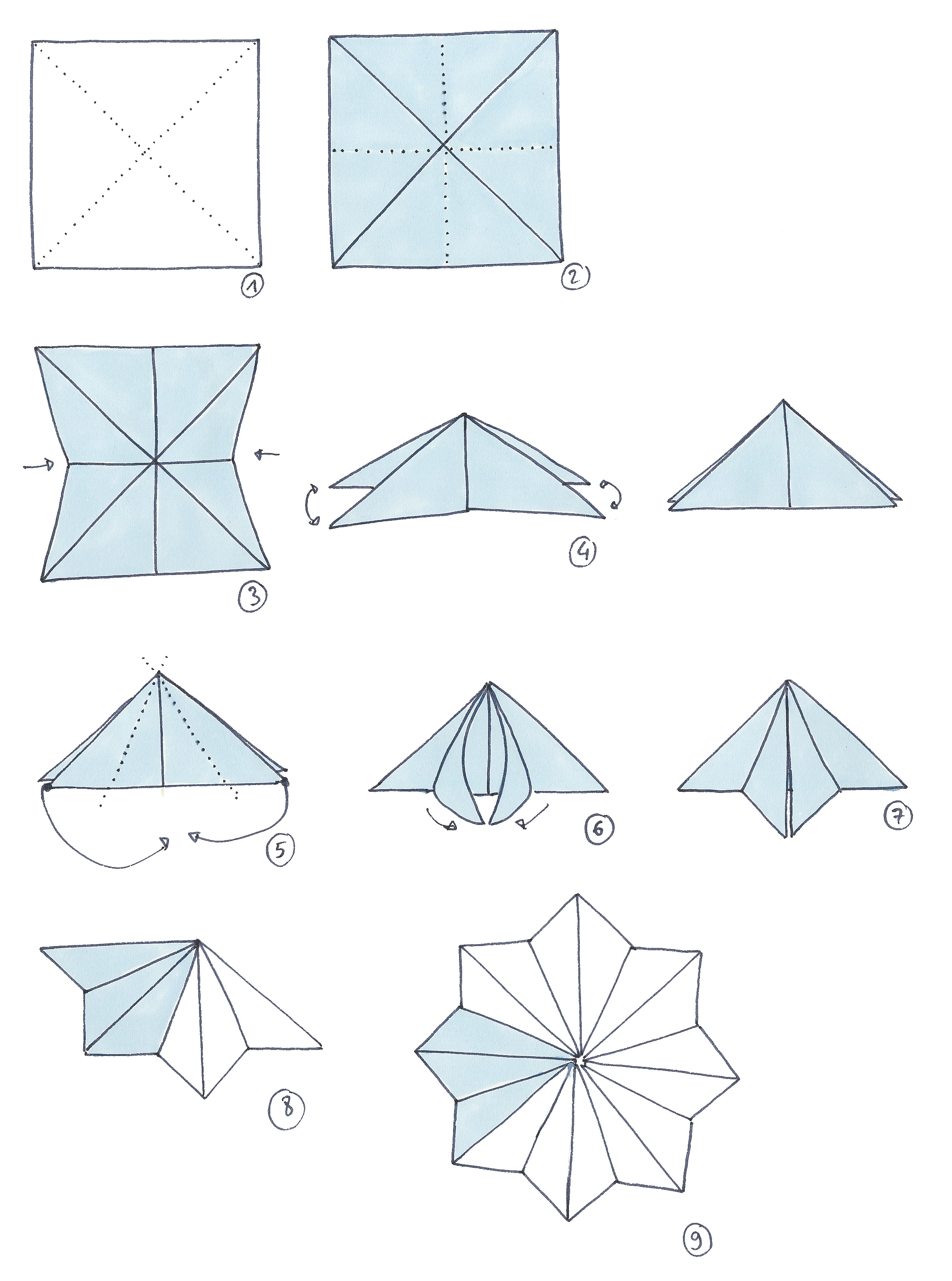 étoile en papier plié