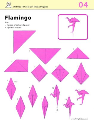 flamingo origami instructions