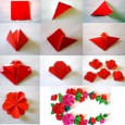 Flat origami flower instructions