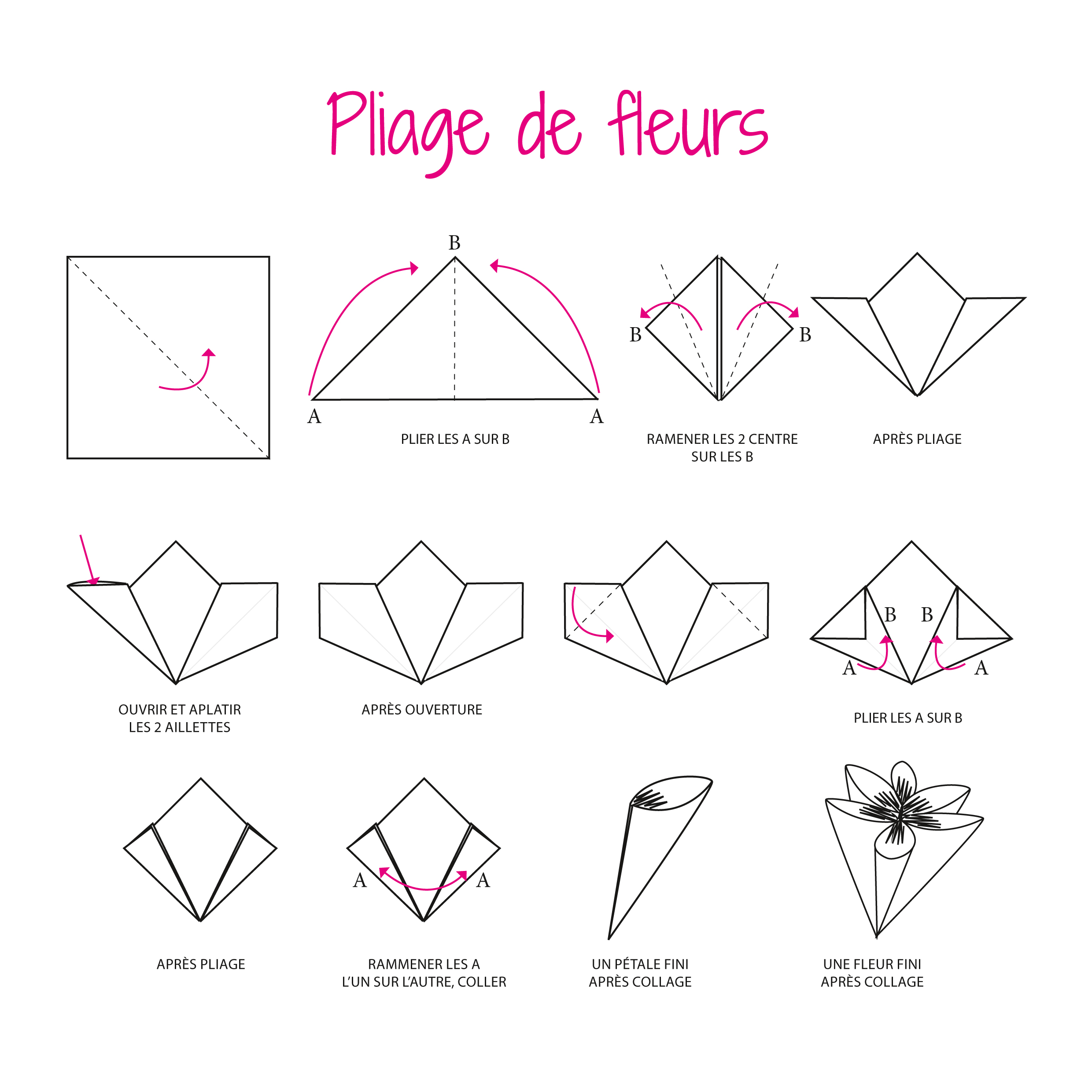 fleur en origami 3d