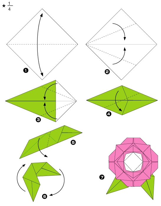 fleur origami facile gratuit