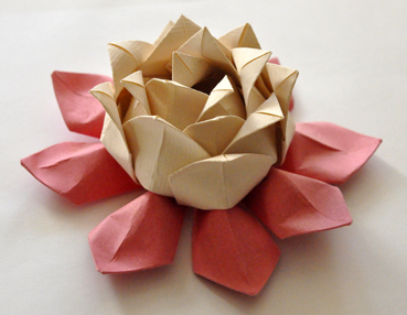 flor de lotus origami diagrama