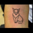 Fox origami tattoo