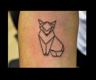 fox origami tattoo