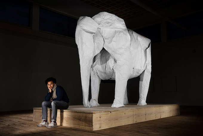 giant origami elephant