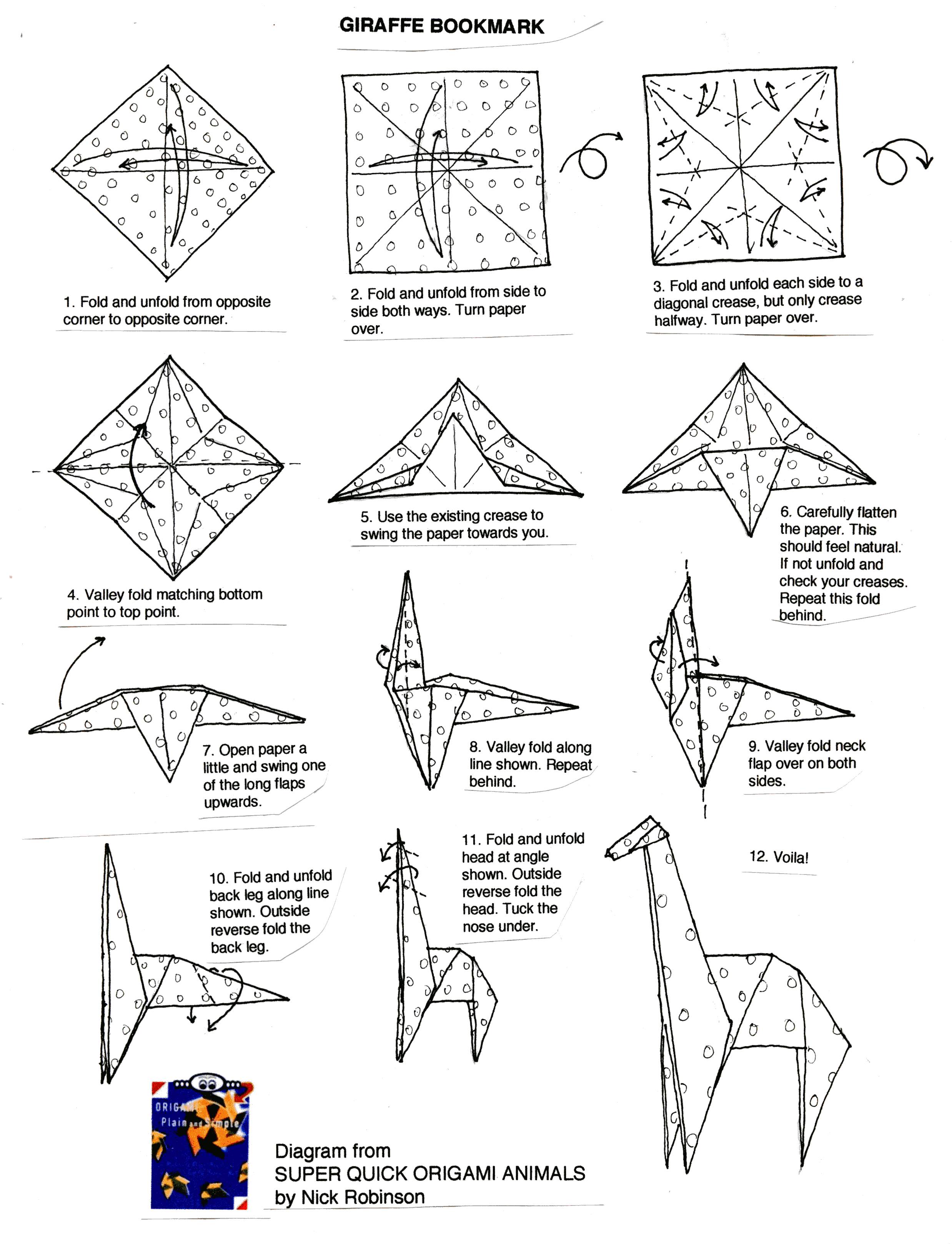 giraffe origami instructions