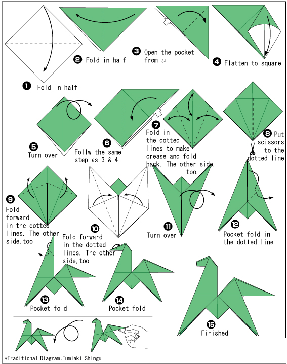 horse origami instructions