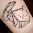 Horse origami tattoo