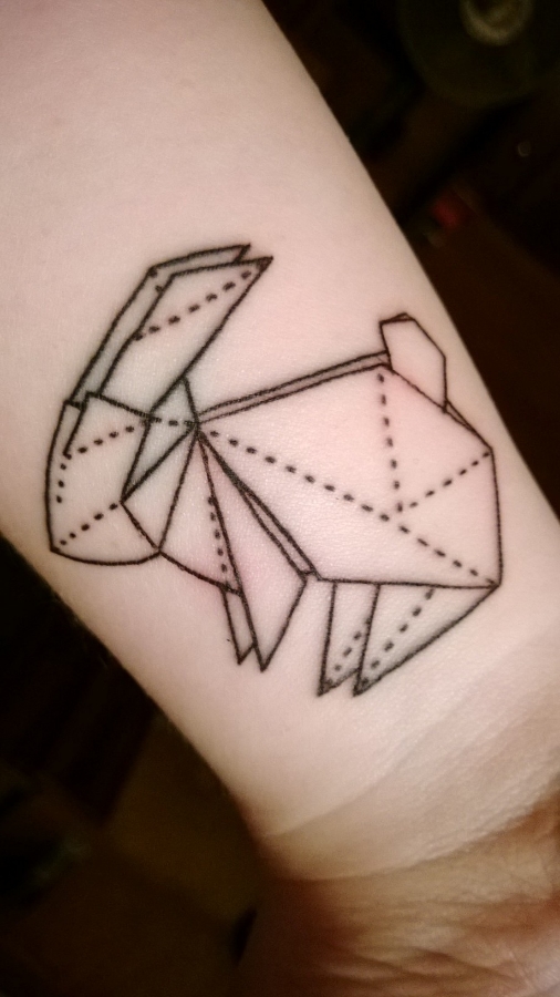 horse origami tattoo