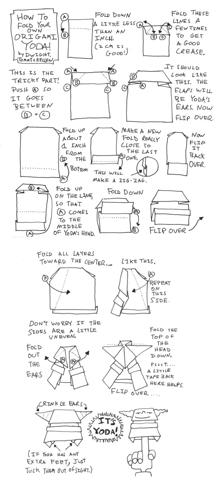 how to fold origami yoda