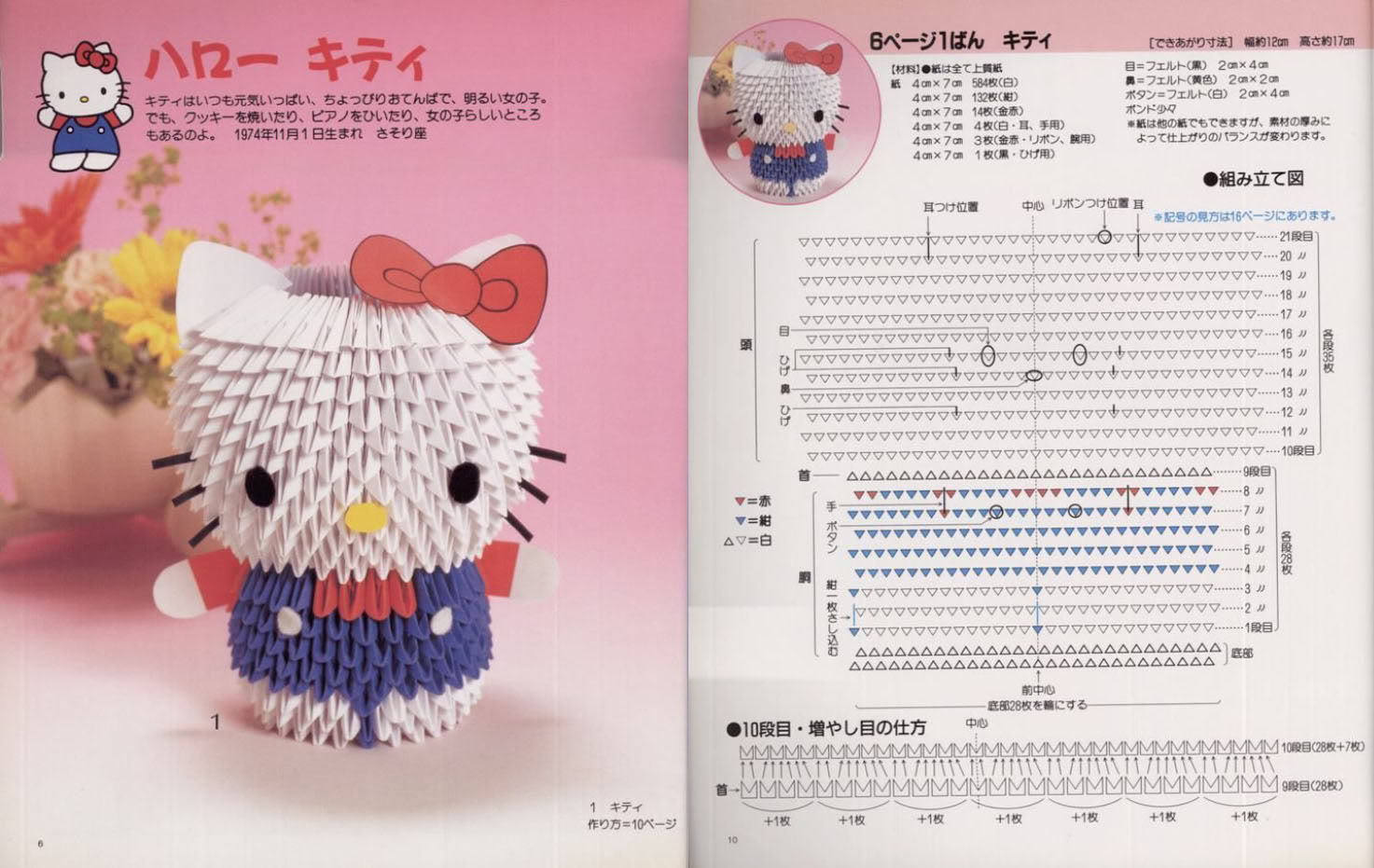 how to make 3d origami hello kitty