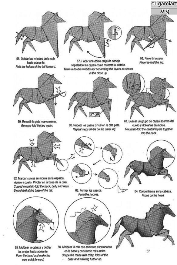 how to make a origami horse step by step