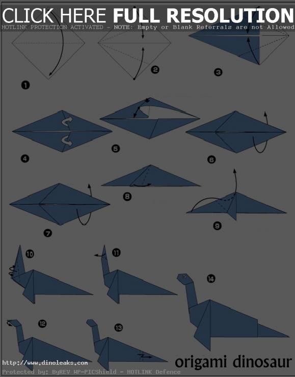 how to make origami dinosaur step by step