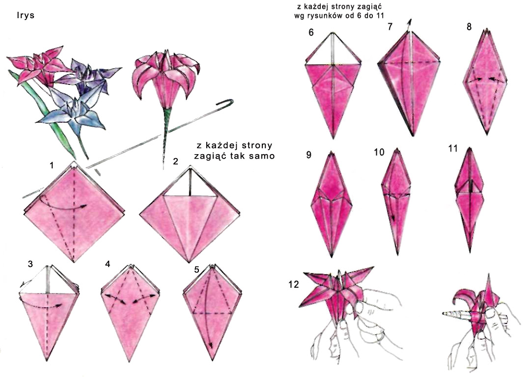 kwiat origami instrukcja