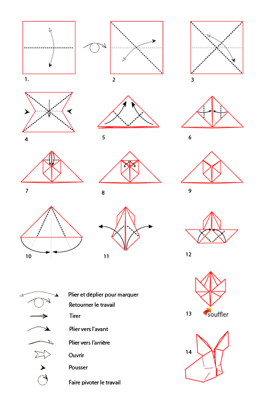 lapin en origami facile