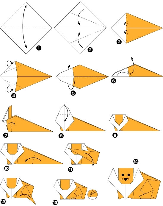 lion origami facile