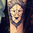 Lion origami tattoo