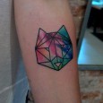 Loup origami tatouage