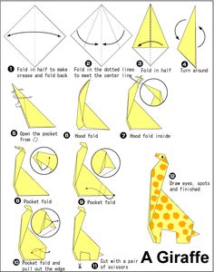 make origami giraffe step step pictures