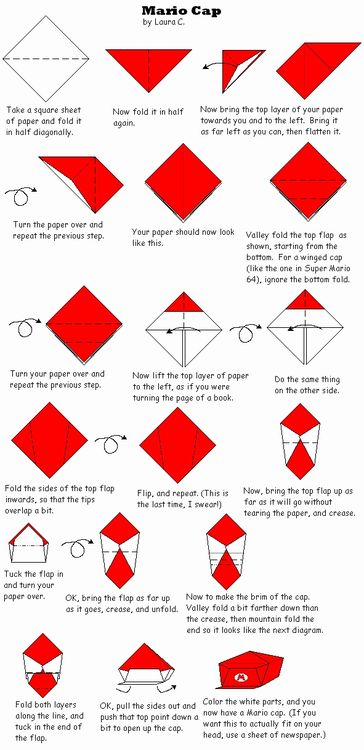 mario origami instructions
