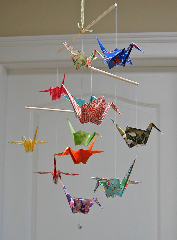 mobile oiseaux origami