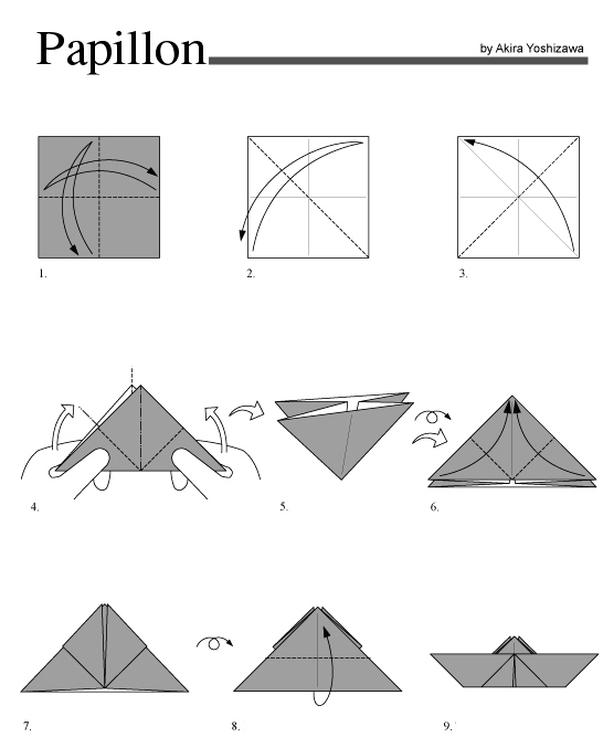 modele origami papillon