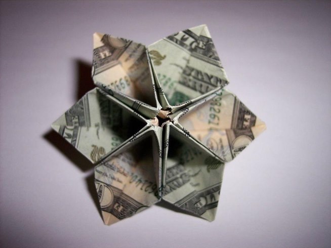 money origami flower