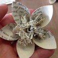 Newspaper origami flowers