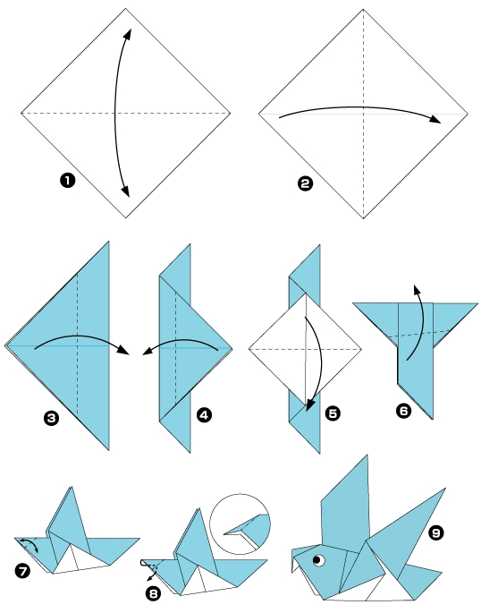 oiseaux en origami facile