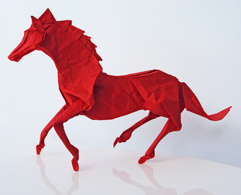 origami 3d cheval