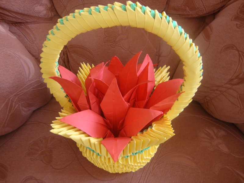 origami 3d flower basket