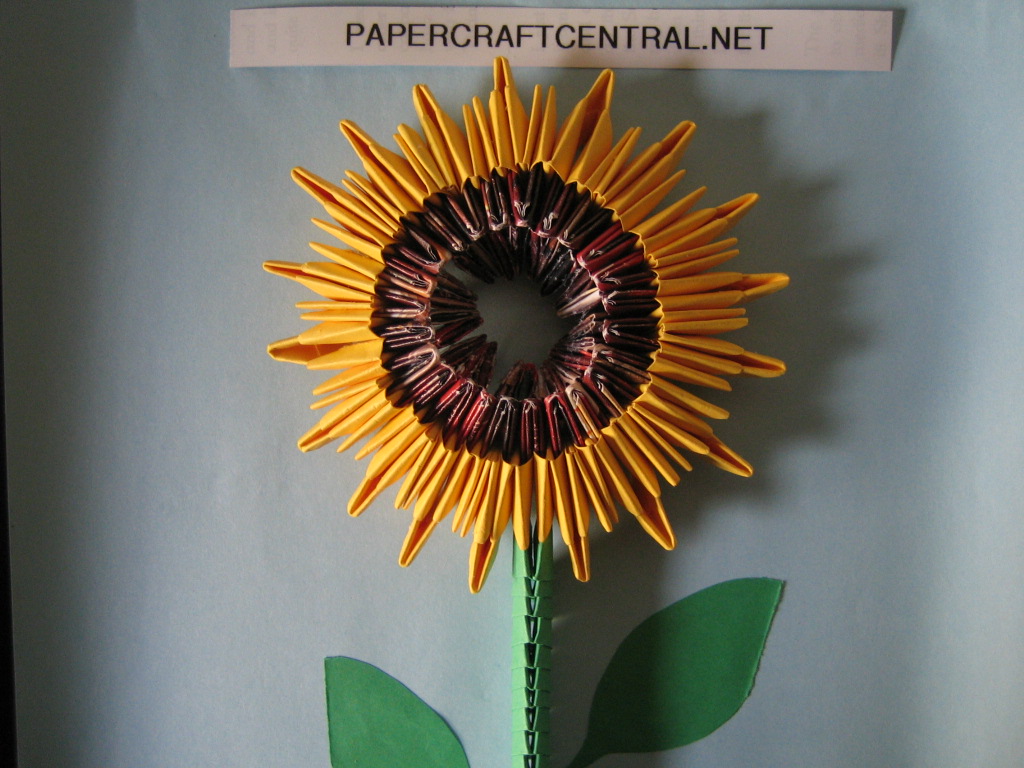 origami 3d girasol