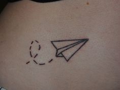 origami airplane tattoo