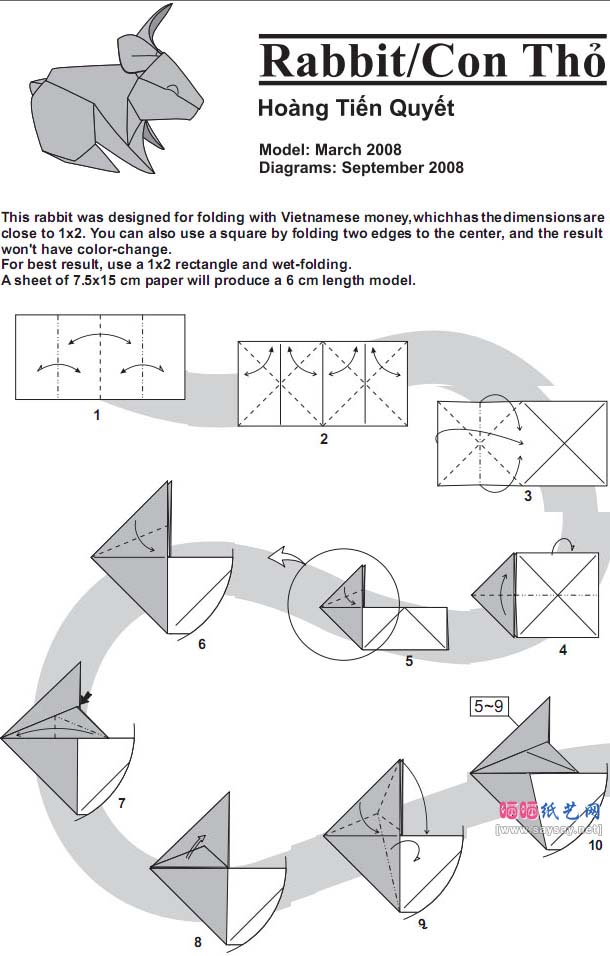 origami animal instructions rabbit